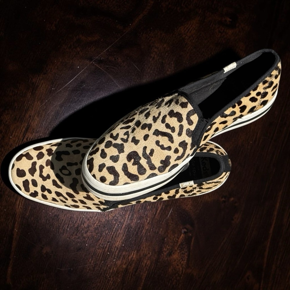 Keds x Kate Spade New York Double Decker Leopard Print Calf  Slip on sneakers 9 - Picture 15 of 16